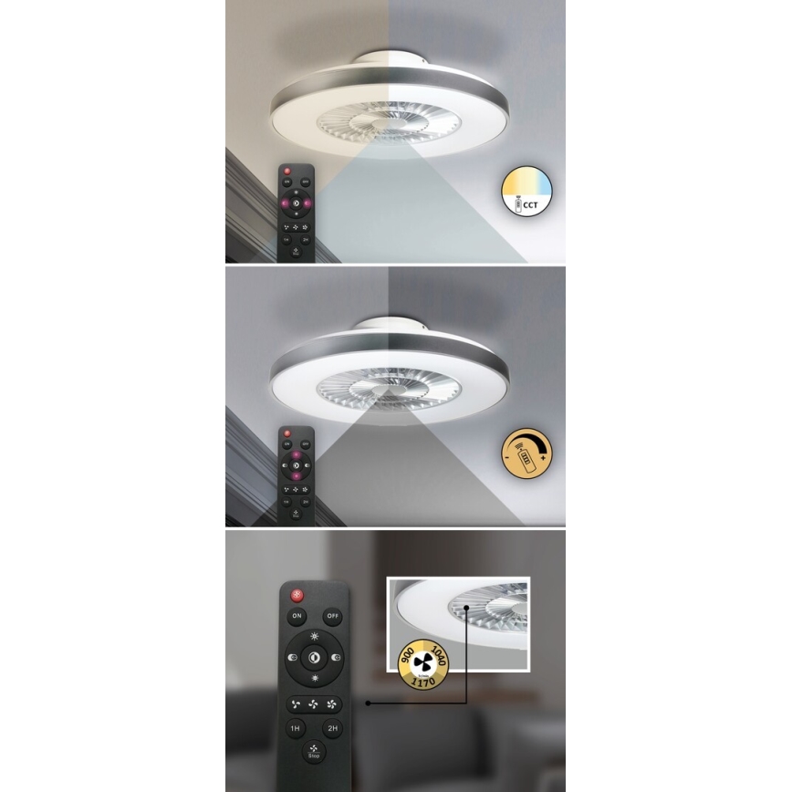 Rabalux - LED Димируема лампа с вентилатор за таван LED/40W/230V 3000-6500K + дистанционно управление