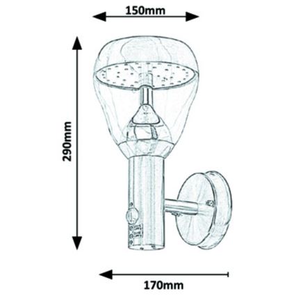 Rabalux - LED Екстериорен аплик със сензор LED/8,5W/230V IP44
