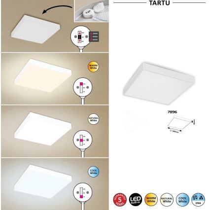 Rabalux - LED Лампа LED/24W/230V 3000-6000K IP44 бял