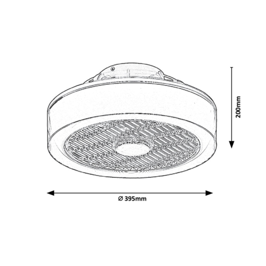 Rabalux - LED регулируемо таванно осветително тяло с вентилатор LED/30W/230V 3000-6000K + дистанционно управление