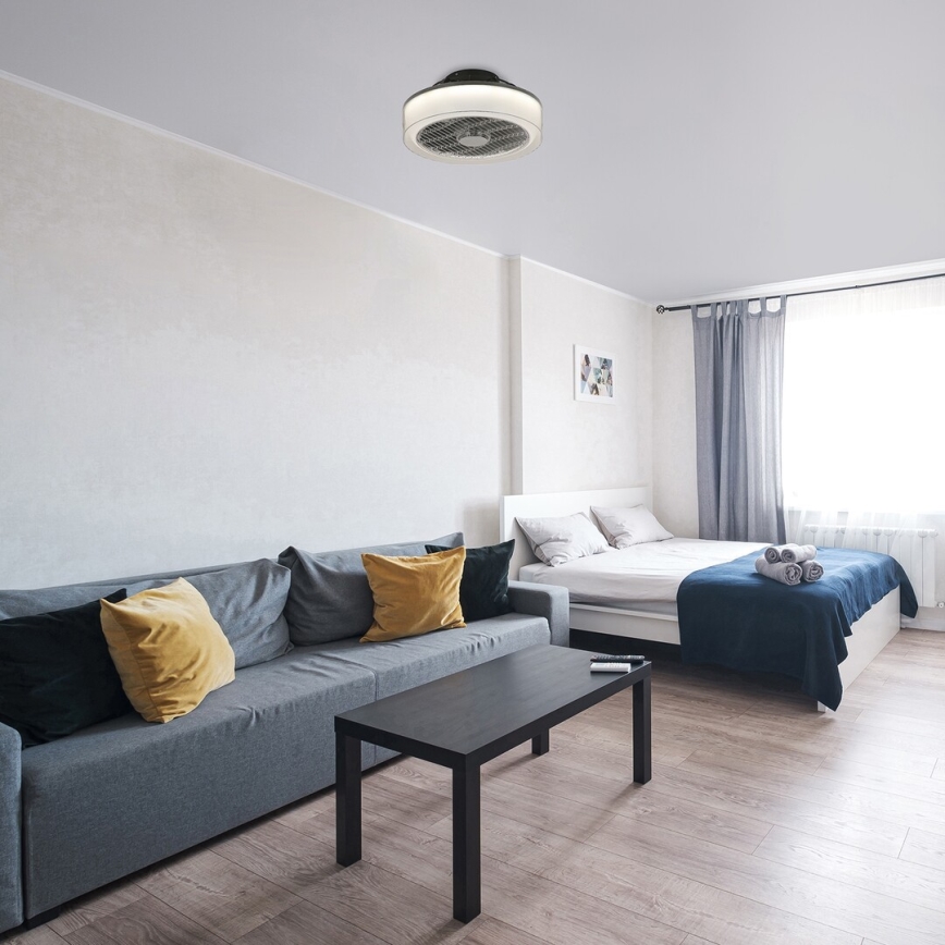 Rabalux - LED регулируемо таванно осветително тяло с вентилатор LED/30W/230V 3000-6000K + дистанционно управление