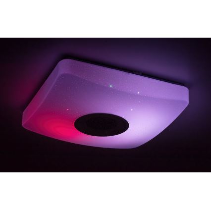 Rabalux - LED RGB димируемо таванно осветително тяло с вграден високоговорител LED/18W/230V 3000-6000K Bluetooth + дистанционно управление 36,5x36,5 cm