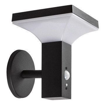 Rabalux - LED соларен стенен фенер с сензор LED/4W/230V IP44 черен 2200 mAh