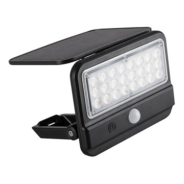 Rabalux - LED соларен стенен фенер с сензор LED/7W/3,7V IP54 черен 3000 mAh