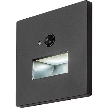 Rabalux - LED стълбищно осветително тяло с датчик за движение и сумрак LED/1W/230V 3000/4500/6500K черно