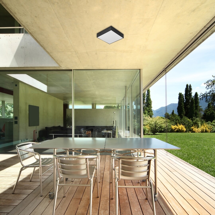 Rabalux - LED таванно осветително тяло LED/18W/230V 3000-6000K IP44 черно 17,5x17,5 см