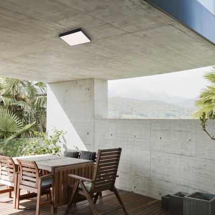 Rabalux - LED таванно осветително тяло LED/24W/230V 2800-6000K IP44 черно 30x30 см