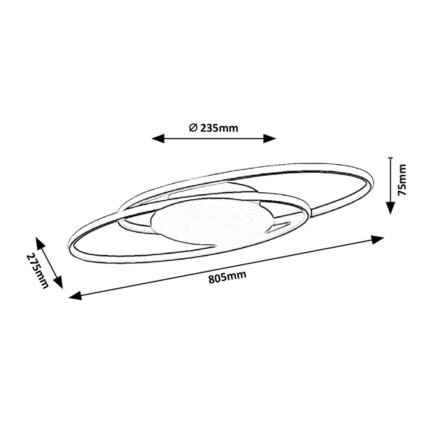 Rabalux - LED таванно осветително тяло LED/50W/230V 27,5x80,5 cm