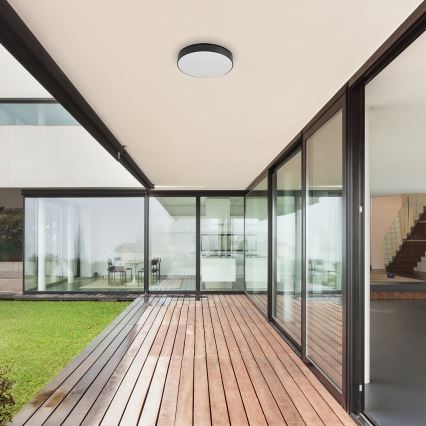 Rabalux - LED таванно осветително тяло за баня LED/24W/230V 2800K/4000K/6000K IP44 черно Ø 30 см