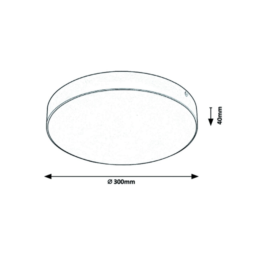 Rabalux - LED таванно осветително тяло за баня LED/24W/230V 2800K/4000K/6000K IP44 черно Ø 30 см