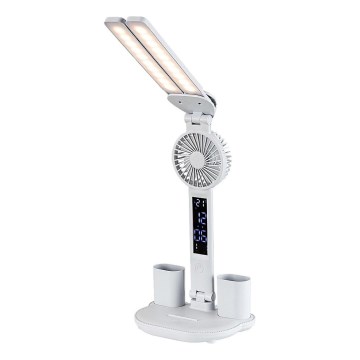 Rabalux - Настолна LED лампа с регулируема яркост, вентилатор и дисплей LED/7W/5V 3000/4000/6500K