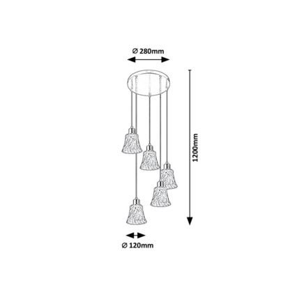 Rabalux - Висящ полилей 5xE14/40W/230V