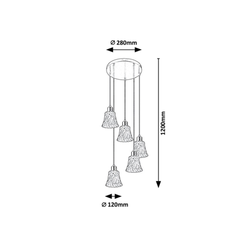 Rabalux - Висящ полилей 5xE14/40W/230V