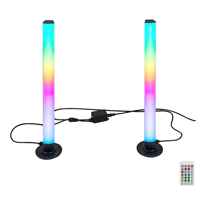 Rabalux - К-кт 2x LED RGB Димируема настолна лампа PACO LED/5W/5V + дистанционно управление