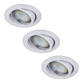 Rabalux - Комплект от 3 LED вградени осветителни тела, 1x GU10/3W/230V, IP40
