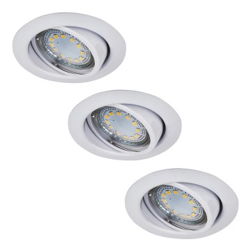 Rabalux - Комплект от 3 LED вградени осветителни тела, 1x GU10/3W/230V, IP40