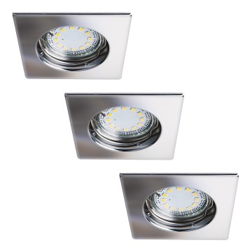 Rabalux - Комплект от 3 LED вградени осветителни тела за баня 1xGU10/3W/230V IP44