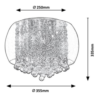 Rabalux - Кристално таванно осветително тяло 6 x G9, 40 W, 230 V, диаметър 35,5 см