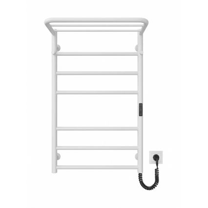 Радиатор-стълба за баня HOME, 95W/230V, 77x53 cm, неръждаема стомана/бял, дясно изпълнение