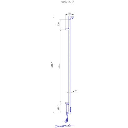 Радиатор за баня RAY 25W/230V 110x30 cm IP44 неръждаема стомана/антрацит