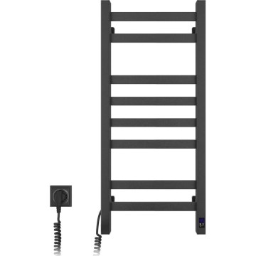 Радиатор за баня тип стълба с термостат AVANGARD 251W/230V 80,6 cm IP44 черен ляв ъглов