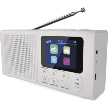 Радио DAB DAB+ FM 3W/5V/4xAA бял