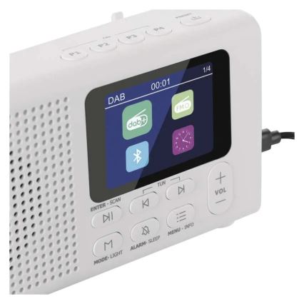 Радио DAB DAB+ FM 3W/5V/4xAA бяло