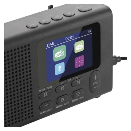 Радио DAB DAB+ FM 3W/5V/4xAA черен