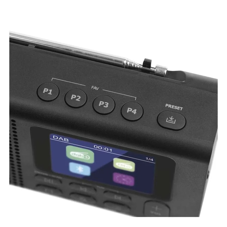 Радио DAB DAB+ FM 3W/5V/4xAA черен