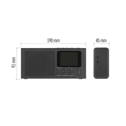 Радио DAB DAB+ FM 3W/5V/4xAA черен