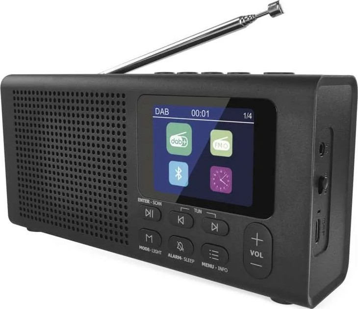 Радио DAB DAB+ FM 3W/5V/4xAA черно