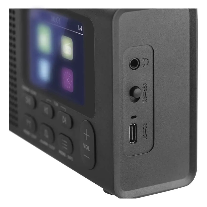 Радио DAB DAB+ FM 3W/5V/4xAA черно