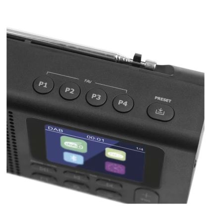 Радио DAB DAB+ FM 3W/5V/4xAA черно