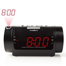 Радио будилник с LED дисплей и прожектор 230V