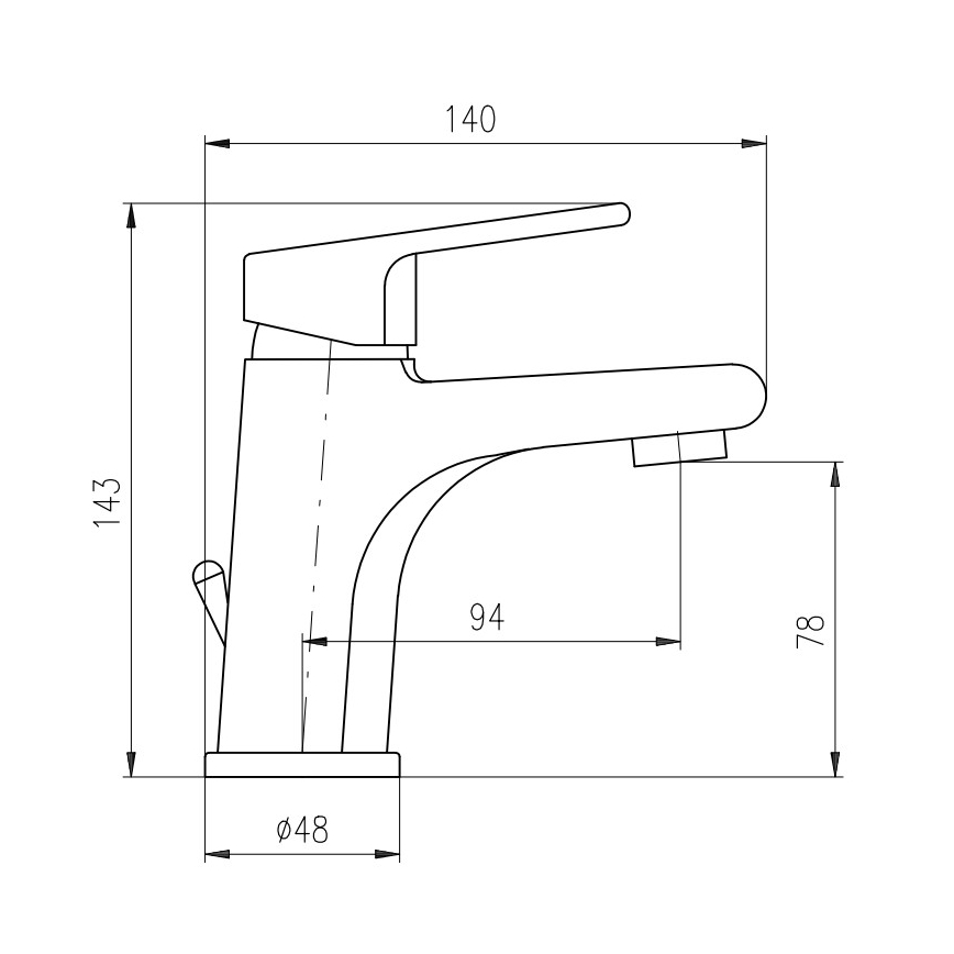 RAV Slezák CO127.0 - Смесител за умивалник + изпразвител COLORADO 14,3 cm лъскав хром