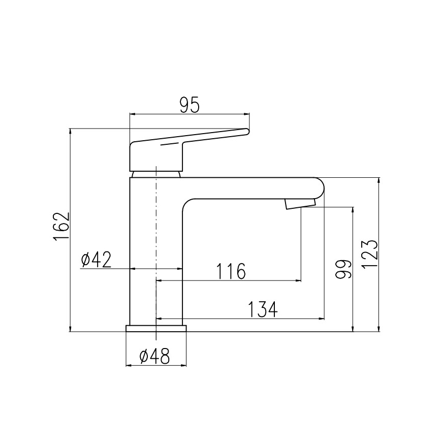 RAV Slezák CO129.0 - Смесител за умивалник + изпускател COLORADO 16,2 см лъскав хром