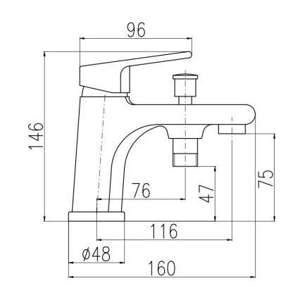 RAV Slezák CO148.0 - смесител за вана COLORADO 14,6 см, лъскав хром