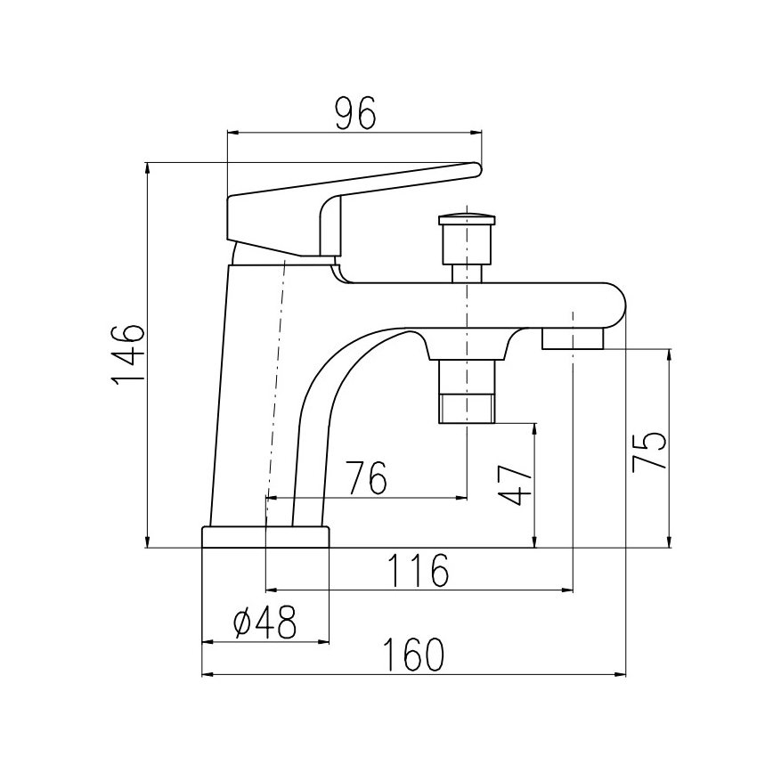 RAV Slezák CO148.0 - смесител за вана COLORADO 14,6 см, лъскав хром