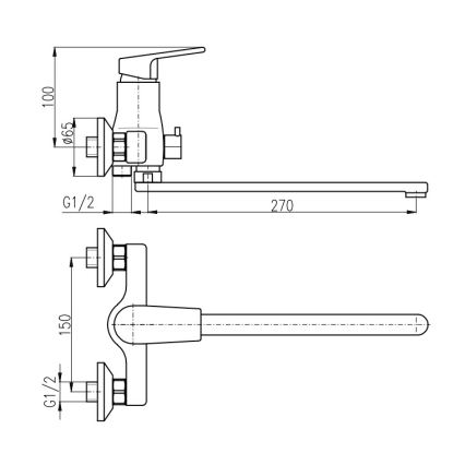 RAV Slezák CO153.5CMATZ - Смесител за вана COLORADO черен/златен