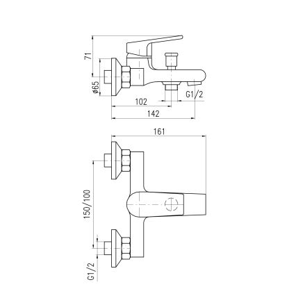RAV Slezák CO154.5 - Смесител за вана COLORADO, лъскав хром