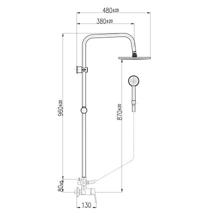 RAV Slezák CO182.5/7 - Комплект за душ с смесител COLORADO, лъскав хром