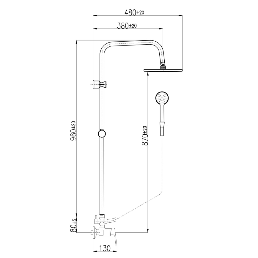 RAV Slezák CO182.5/7 - Комплект за душ с смесител COLORADO, лъскав хром