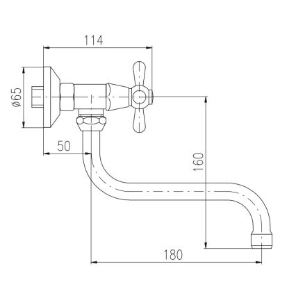 RAV Slezák MK101.5/21SM - Смесител за мивка/умивалник MORAVA RETRO, античен месинг