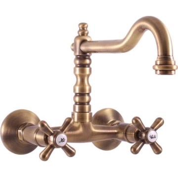 RAV Slezák MK102.5/28SM - Смесител за умивалник/мивка MORAVA RETRO 16,8 cm в старинен месинг