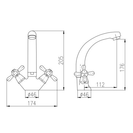 RAV Slezák MK120.0/2 - Смесител за умивалник MORAVA 20,5 см, лъскав хром