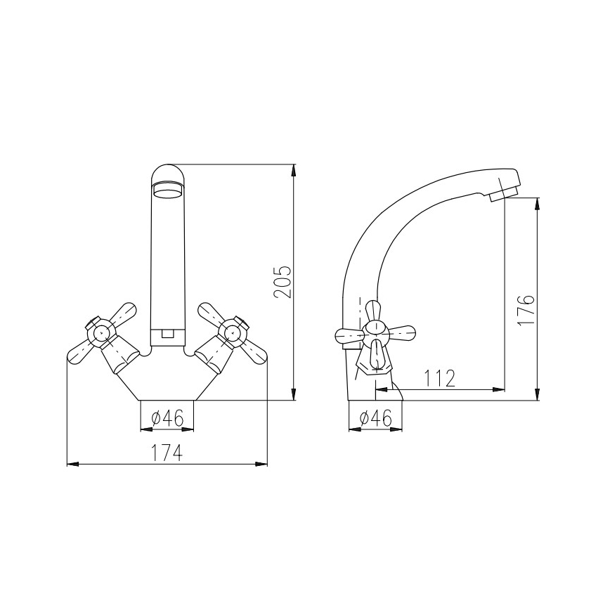 RAV Slezák MK120.0/2 - Смесител за умивалник MORAVA 20,5 см, лъскав хром