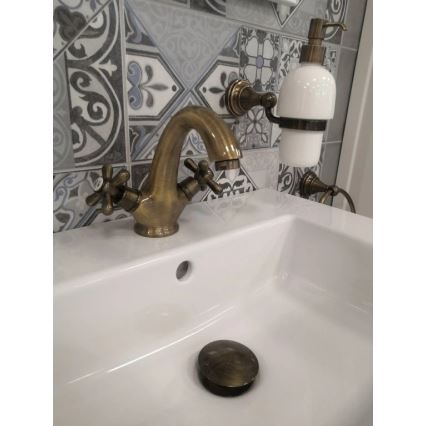 RAV Slezák MK128.0SM - Умивателен смесител MORAVA RETRO 16 см античен месинг