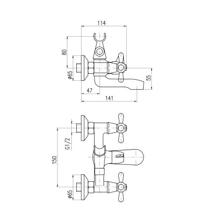 RAV Slezák MK154.5 - Ванен смесител MORAVA, лъскав хром