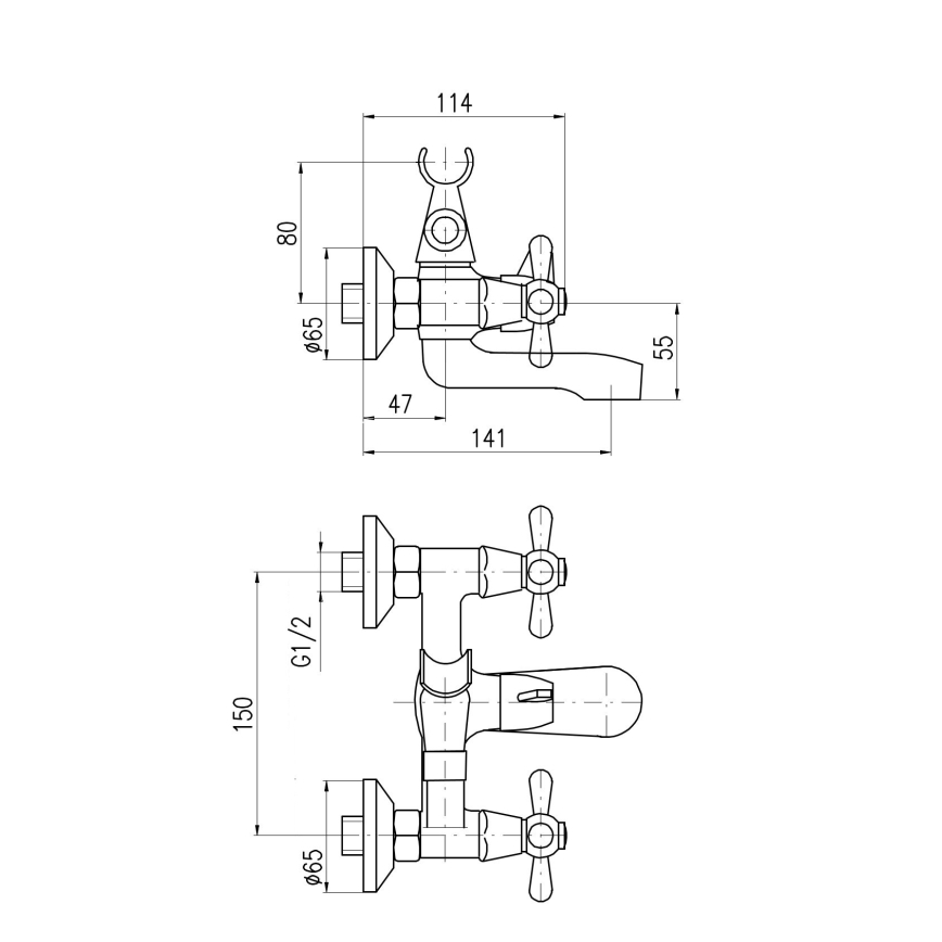 RAV Slezák MK154.5 - Ванен смесител MORAVA, лъскав хром