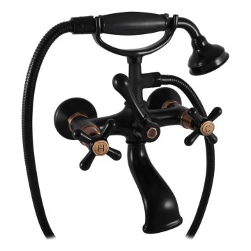 RAV Slezák MK159.5/2CMATSM - Комплект за вана със смесител MORAVA RETRO черен/месинг